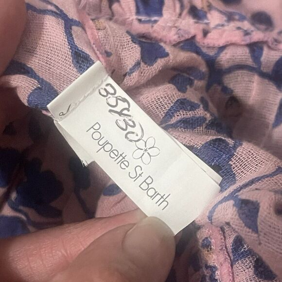 POUPETTE ST BARTH Tunic Top Size XS Pink Ruffle Bohemian Boho Chic Beach Coverup - Picture 8 of 12